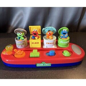 Mattel Sesame Street Pop Up Pals toy 2002 Oscar Elmo Ernie Cookie Monster Tested